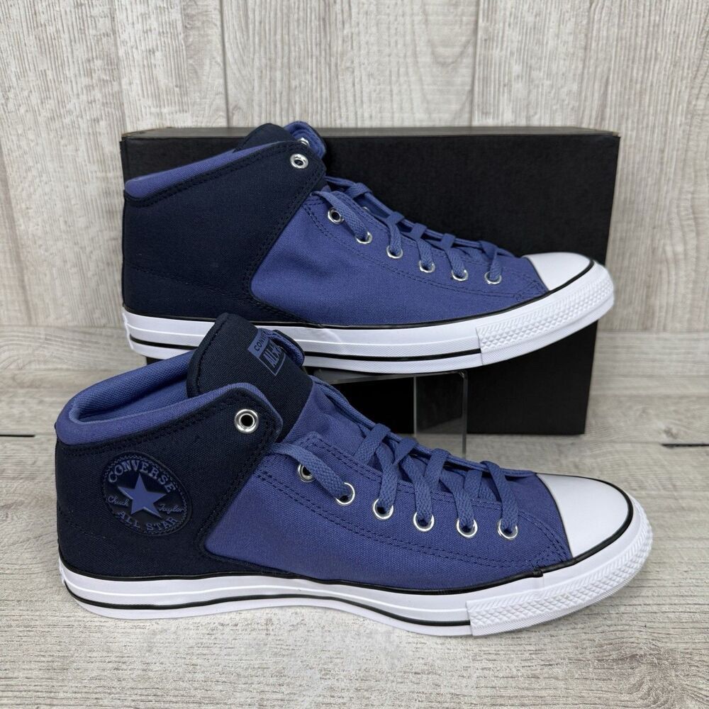 Converse CTAS High Street Indigo Storm Blue Mens 13 Mid Canvas Sneakers A21462F